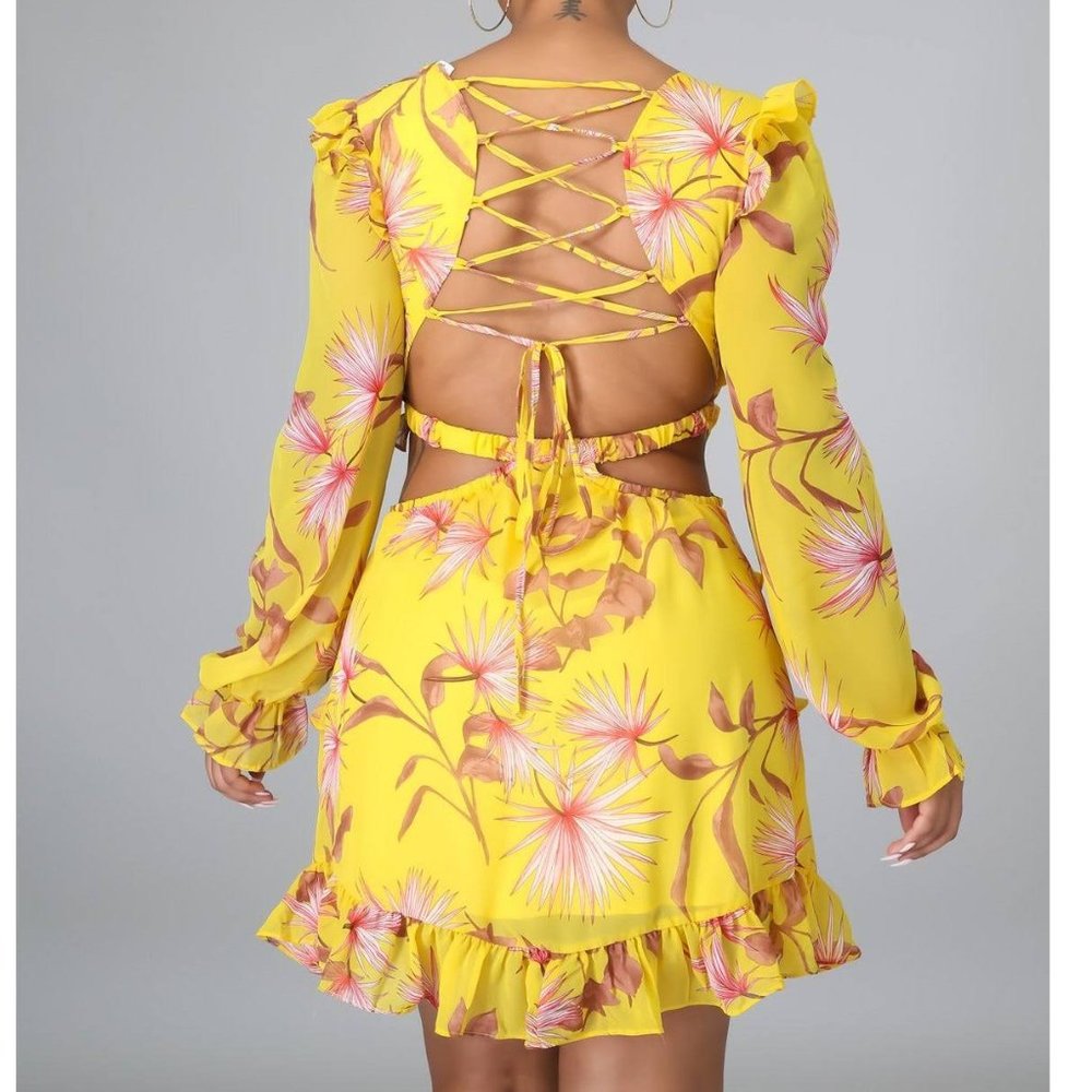 NWT Tropical Oasis Frill Dress - Picture 4 of 4